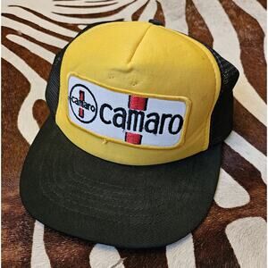 Vintage 80s Chevy Camaro Mesh Trucker Snapback Hat Cap